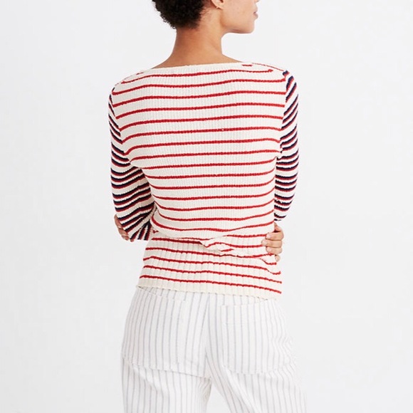 NWT Madewell Pullover Stripe Sweater - Picture 3 of 8